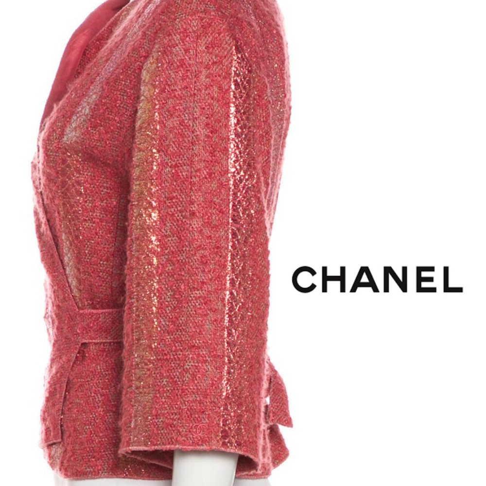 Chanel Wrap Jacket, Metallic Gold & Raspberry - Picture 3 of 4